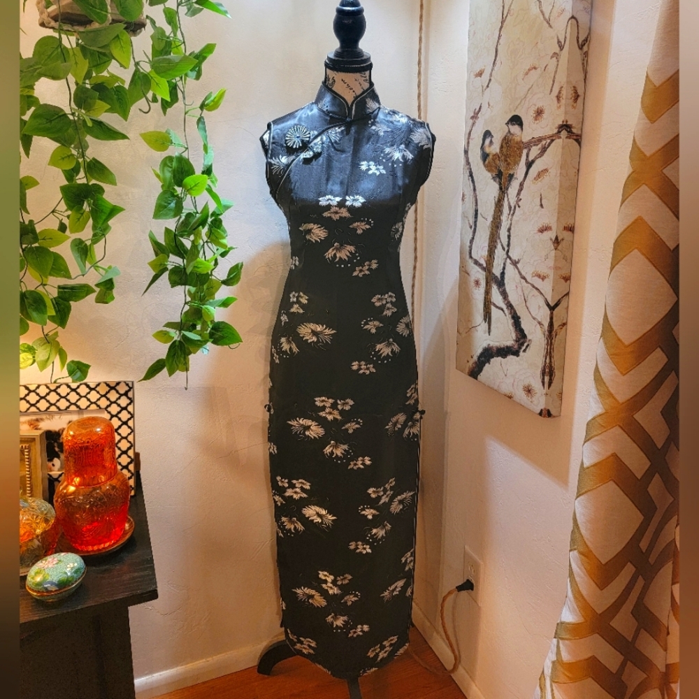 Chinese Jacquard Cheonsam Qipao Dress Size XS